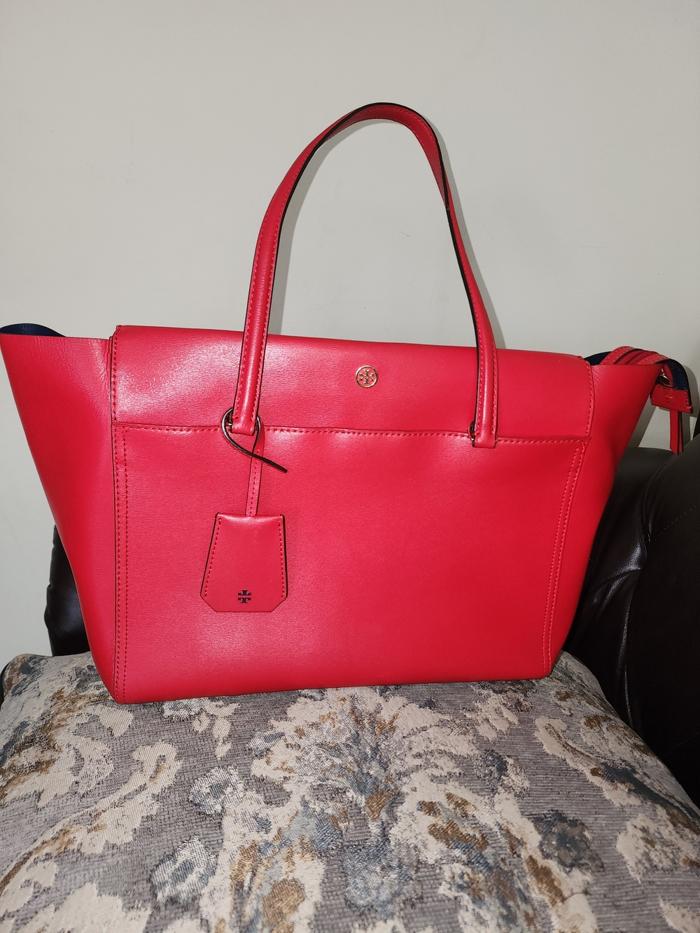 Tory Burch Vibrant Red Leather Tote